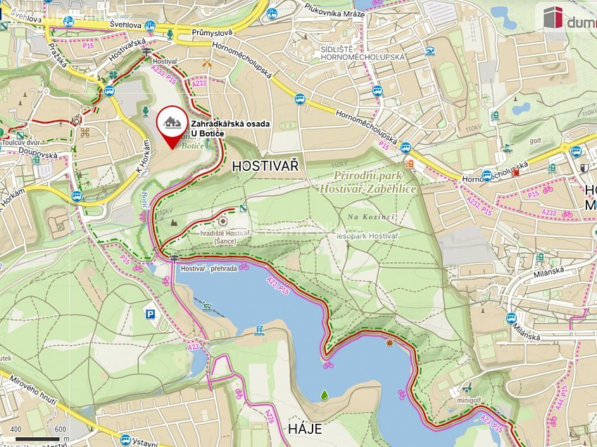 Prodej  zahrady 221 m^2 K Horkám, Praha 15 