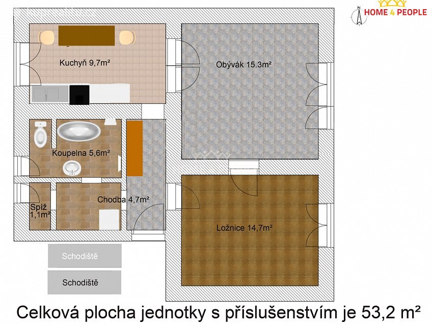Prodej bytu 2+1 53 m^2 Mikoláše Alše, Kolín 