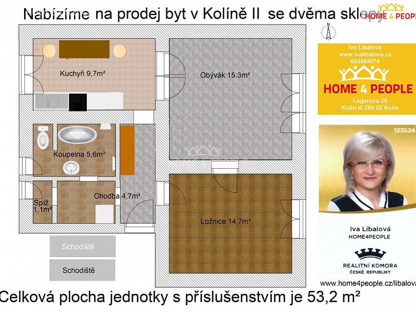 Prodej bytu 2+1 53 m^2 Mikoláše Alše, Kolín 