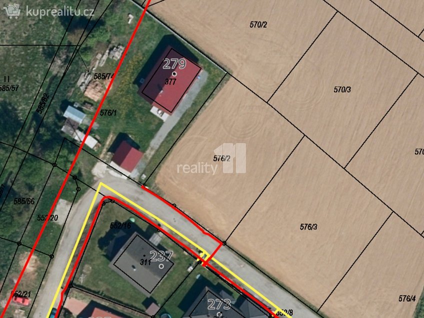 Prodej  stavebního pozemku 1093 m^2 Čejov, Čejov 