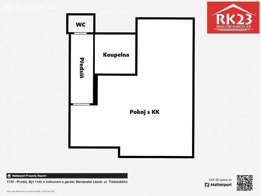Pronájem bytu 1+kk 35 m^2 Třebízského 210, Mariánské Lázně 