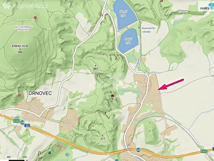 Prodej  stavebního pozemku 959 m^2 Kunratice u Cvikova, Kunratice u Cvikova 