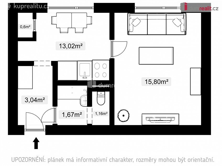Prodej bytu 1+1 35 m^2 Osvoboditelů, Lovosice 