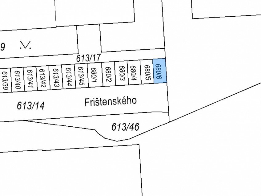 Pronájem  pozemku 13 m^2 Frištenského, Olomouc 