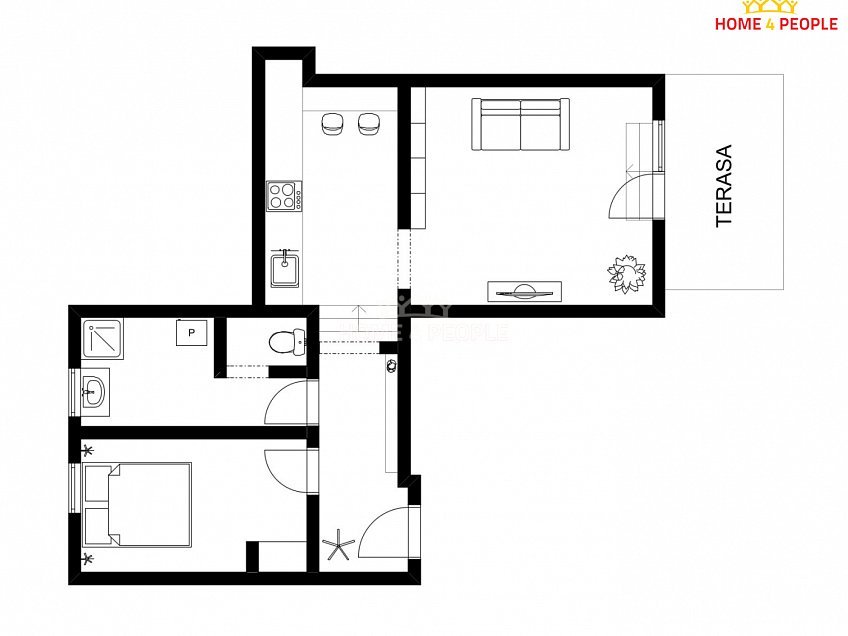 Prodej bytu 2+kk 50 m^2 Vitice, Vitice 