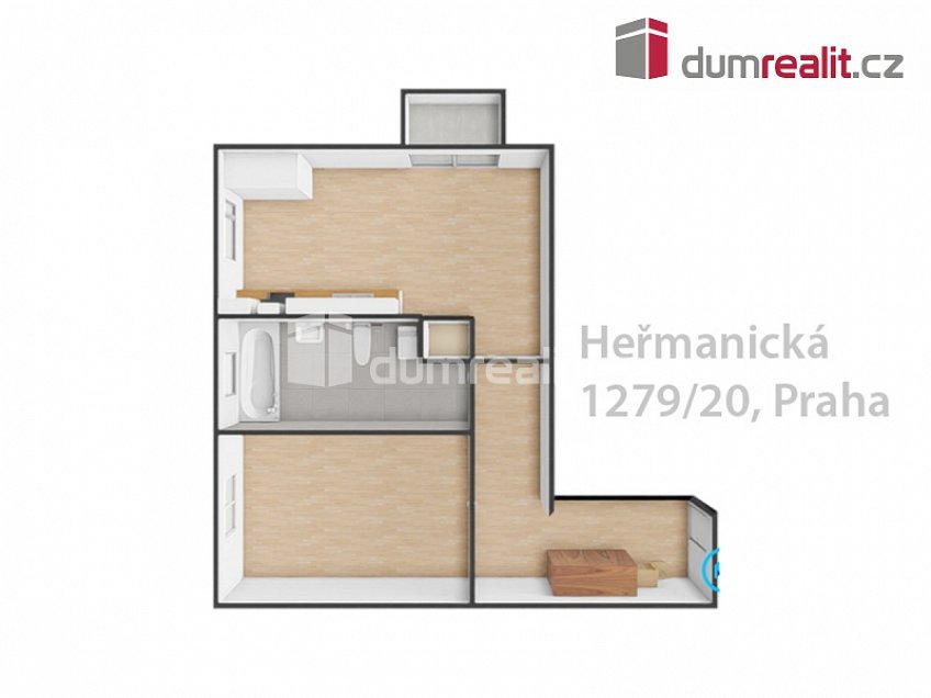 Pronájem bytu 2+kk 56 m^2 Heřmanická, Praha-Ďáblice 