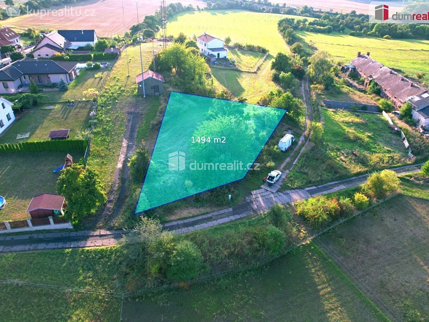 Prodej  stavebního pozemku 1494 m^2 Bystřany, Bystřany 