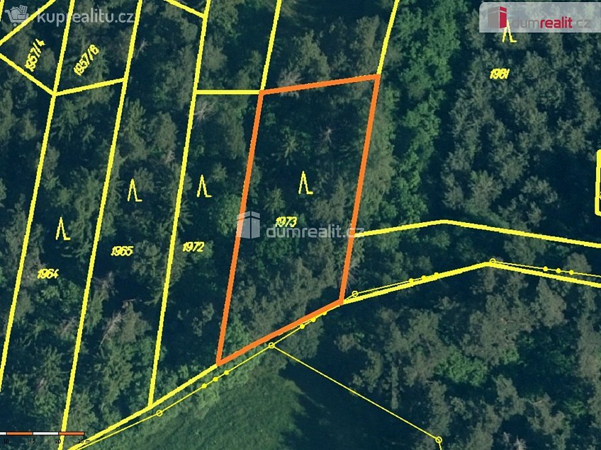 Prodej  lesa 1043 m^2 Měčín, Měčín 