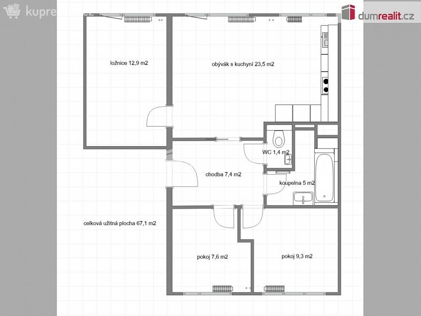 Prodej bytu 4+kk 79 m^2 Mimoňská, Praha 9 