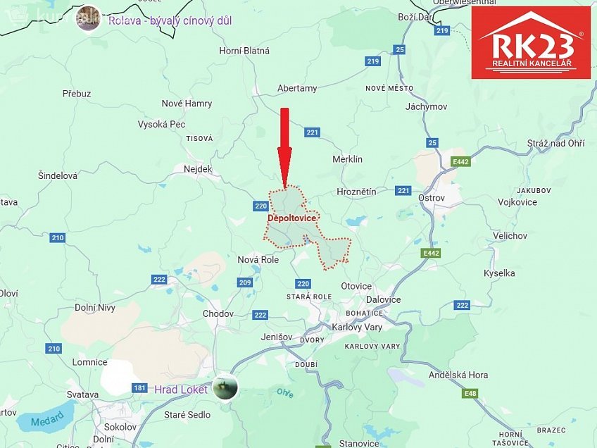Prodej  stavebního pozemku 23230 m^2 Děpoltovice, Děpoltovice 
