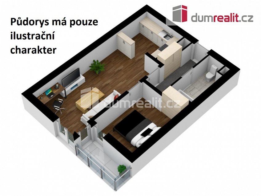 Pronájem bytu 2+kk 44 m^2 Táboritská, Třeboň 