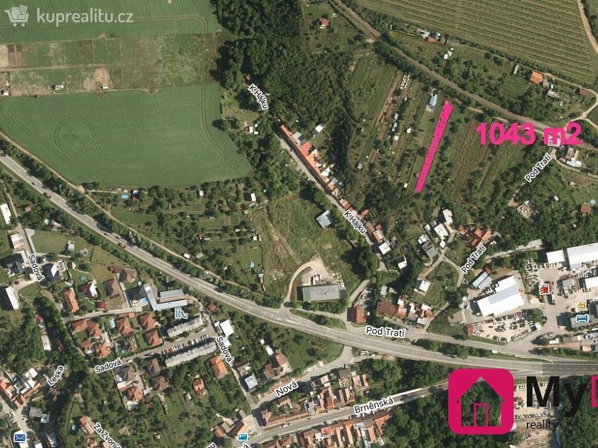 Prodej  stavebního pozemku 1043 m^2 Dobšice, Dobšice 