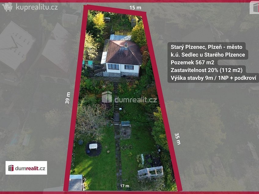 Prodej  stavebního pozemku 567 m^2 Na Štice, Starý Plzenec 