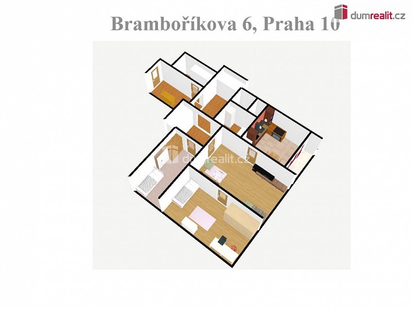 Pronájem bytu 3+1 72 m^2 Bramboříková, Praha 10 