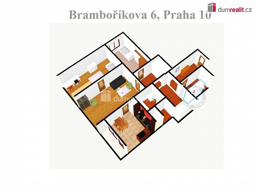 Pronájem bytu 3+1 72 m^2 Bramboříková, Praha 10 