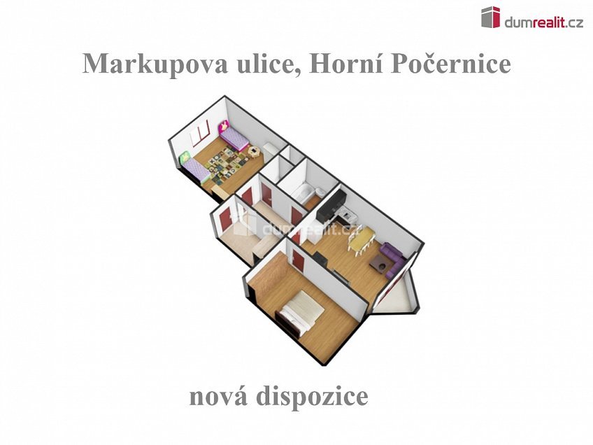 Prodej bytu 3+kk 61 m^2 Markupova, Praha 20 