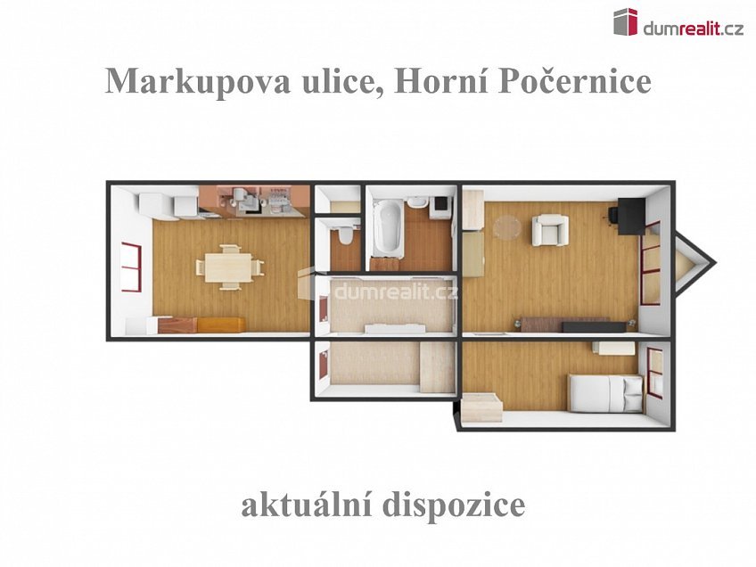 Prodej bytu 3+kk 61 m^2 Markupova, Praha 20 