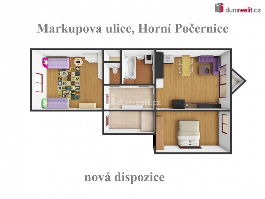 Prodej bytu 3+kk 61 m^2 Markupova, Praha 20 