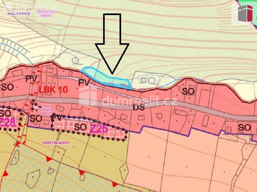 Prodej  pozemku 953 m^2 Holčovice, Holčovice 