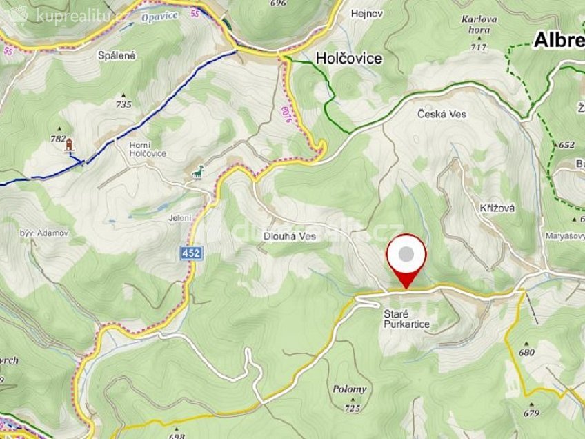 Prodej  pozemku 953 m^2 Holčovice, Holčovice 