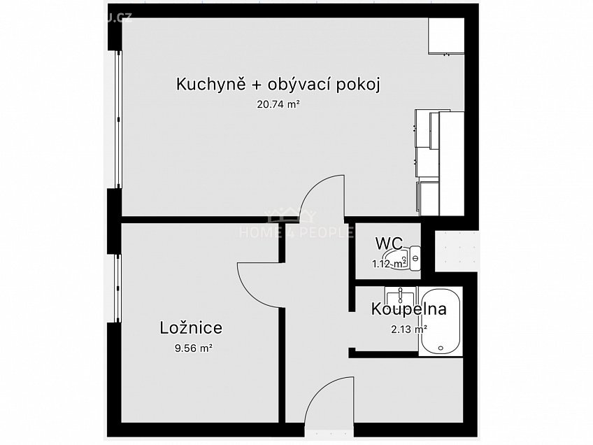 Prodej bytu 2+kk 39 m^2 V. Volfa, České Budějovice 