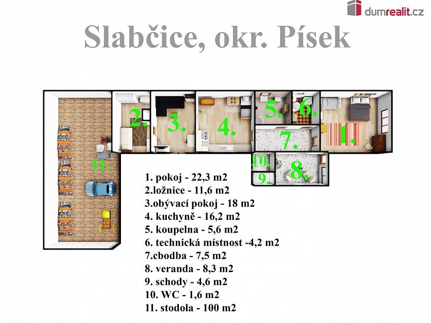 Prodej  rodinného domu 112 m^2 Slabčice, Slabčice 