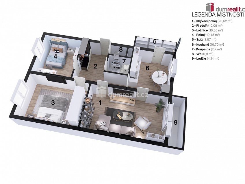 Prodej bytu 3+1 84 m^2 Všeradice, Všeradice 