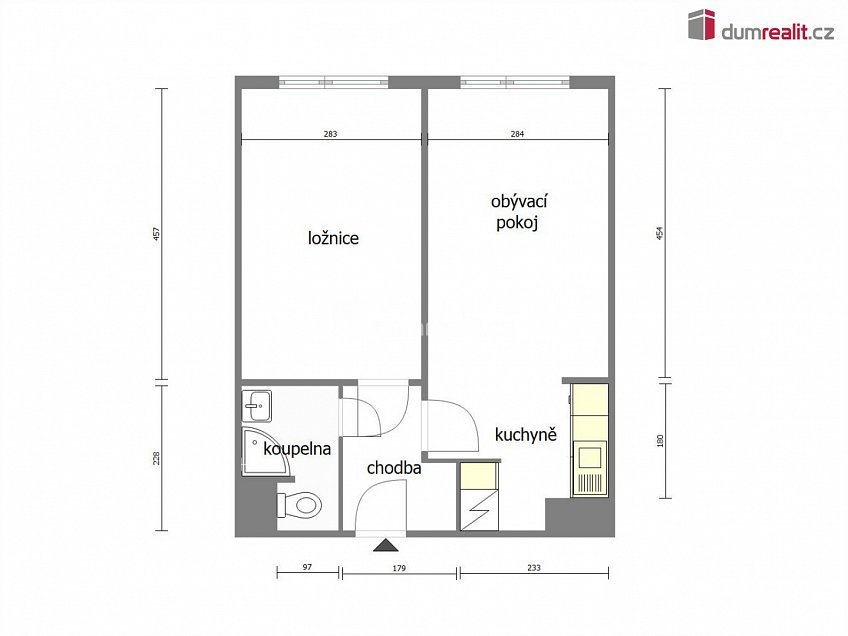 Pronájem bytu 2+kk 39 m^2 Kojetická, Neratovice 