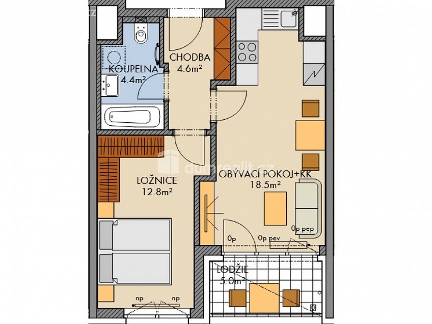 Prodej bytu 2+kk 42 m^2 Pod Harfou, Praha 9 