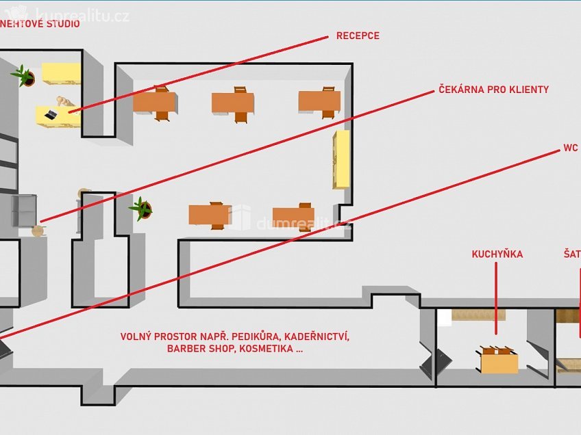 Pronájem  obchodních prostor 93 m^2 Nádražní, Brno 