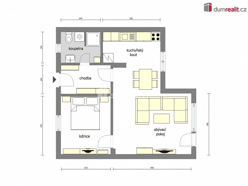 Pronájem bytu 2+kk 56 m^2 Růžová, Neratovice 