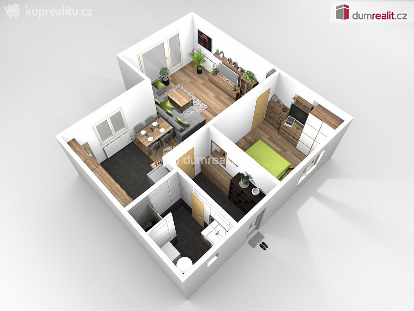 Pronájem bytu 2+kk 56 m^2 Růžová, Neratovice 