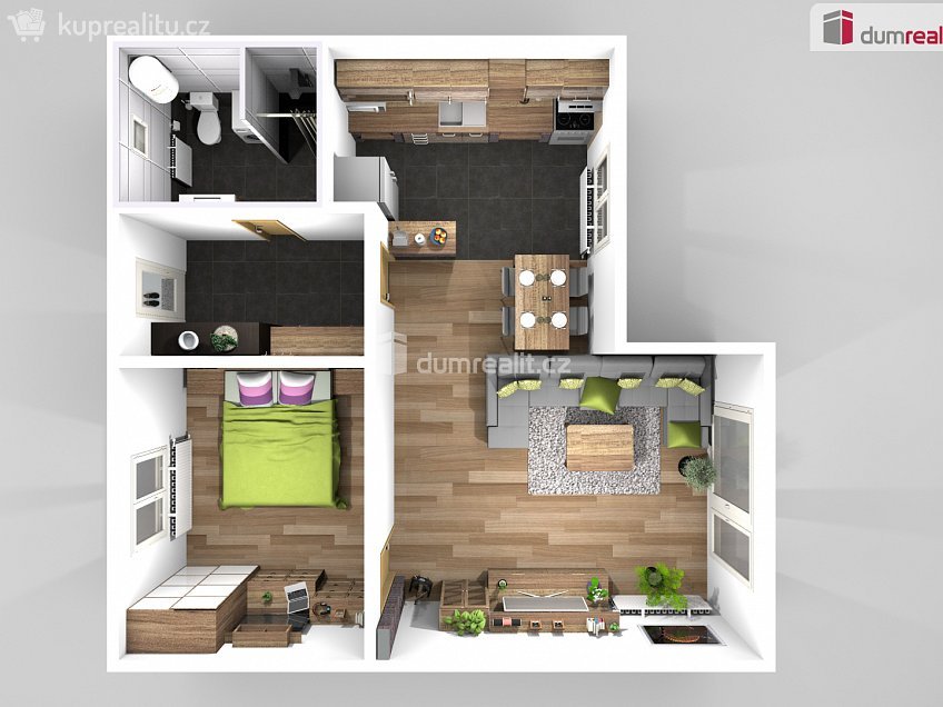 Pronájem bytu 2+kk 56 m^2 Růžová, Neratovice 