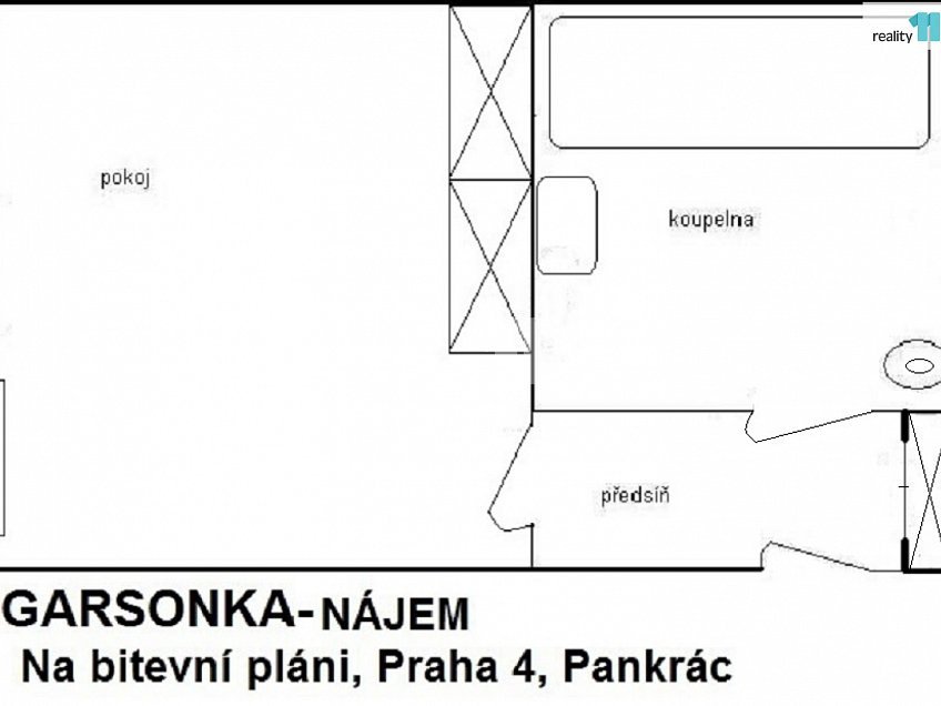 Pronájem bytu 1+kk 18 m^2 Na bitevní pláni, Praha 4 