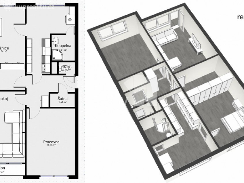 Pronájem bytu 3+1 79 m^2 Nálepkova, Děčín 