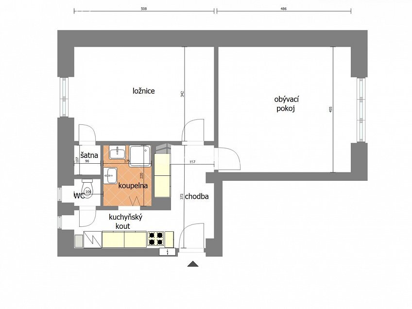 Prodej bytu 2+kk 53 m^2 U Zahrádek, Libiš 