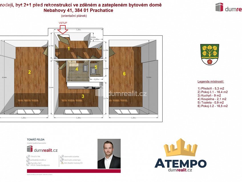 Prodej bytu 2+1 59 m^2 Nebahovy, Nebahovy 