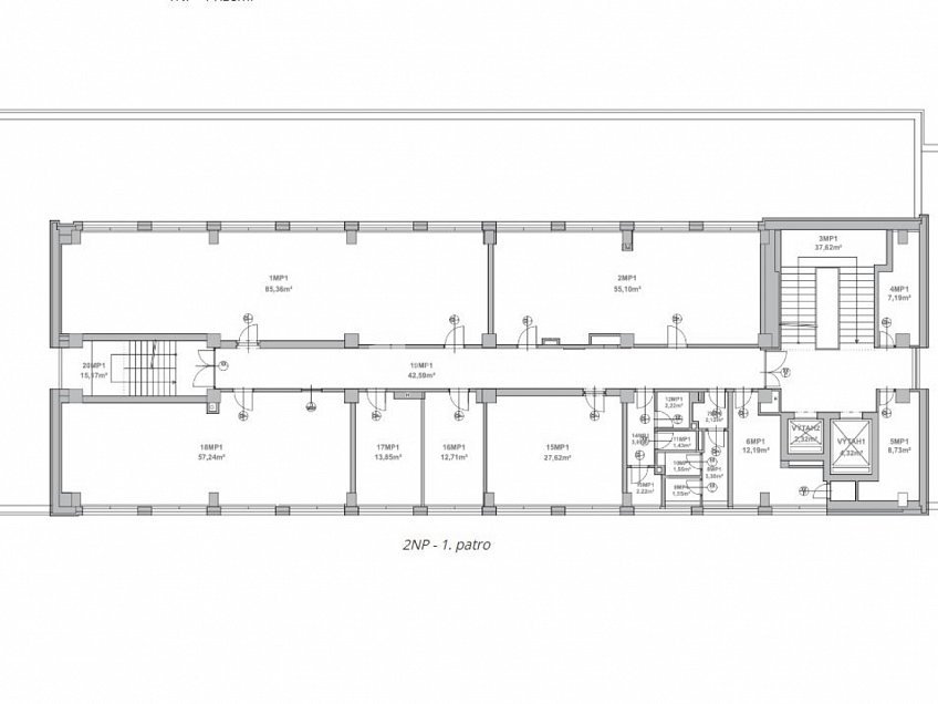 Pronájem  kanceláře 2300 m^2 Jeronýmova, České Budějovice 