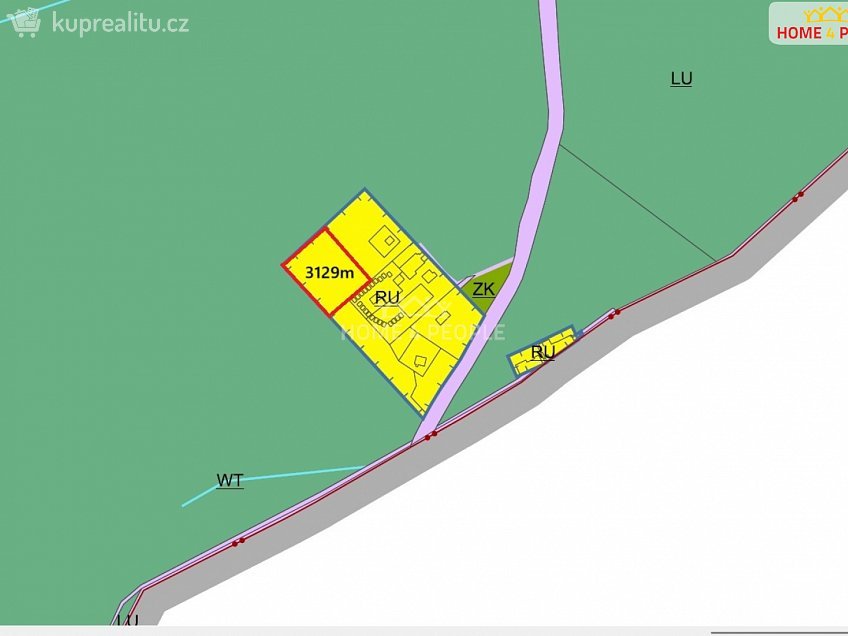 Prodej  stavebního pozemku 3129 m^2 Chvalčov, Chvalčov 