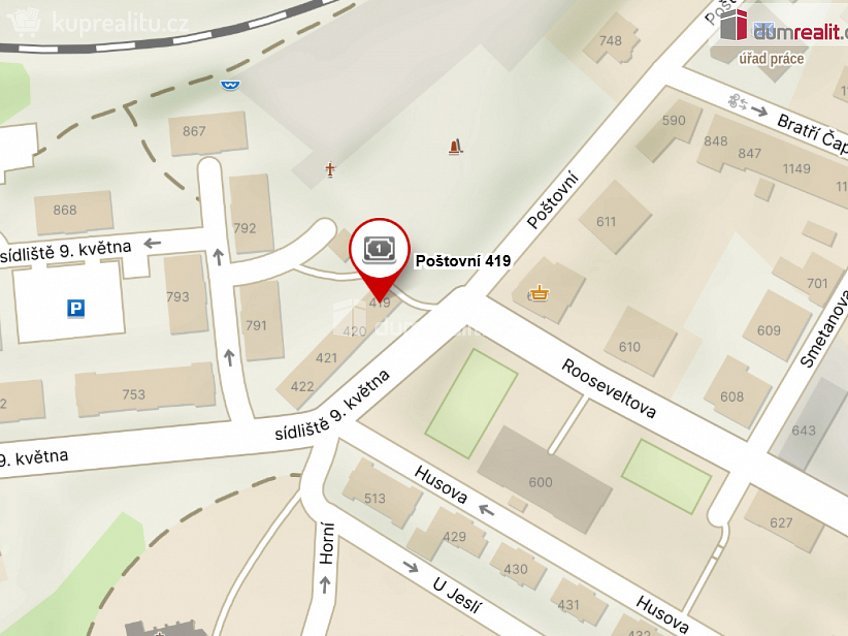 Prodej bytu 1+1 35 m^2 Poštovní, Nejdek 