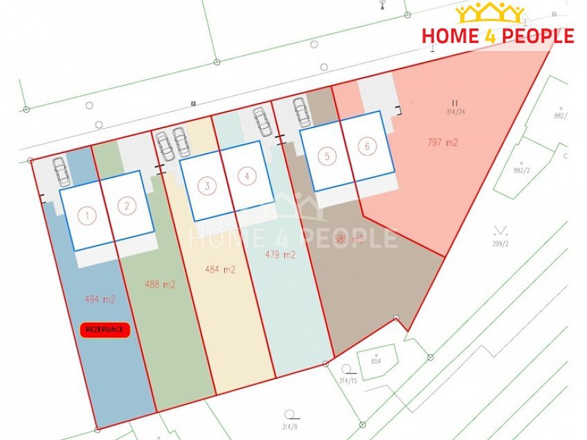 Prodej  stavebního pozemku 769 m^2 Pohanková, Zlín 