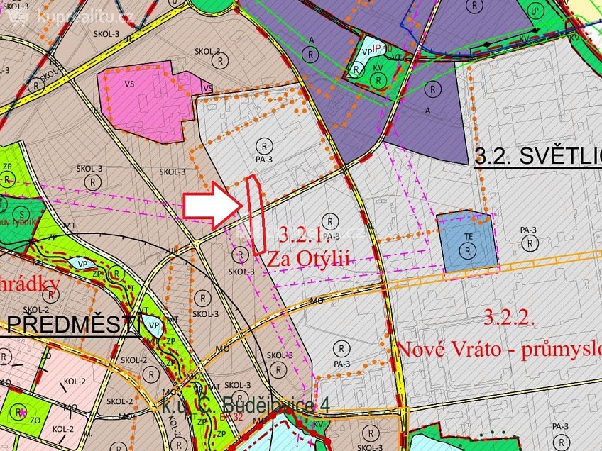 Prodej  stavebního pozemku 5436 m^2 Okružní, České Budějovice 