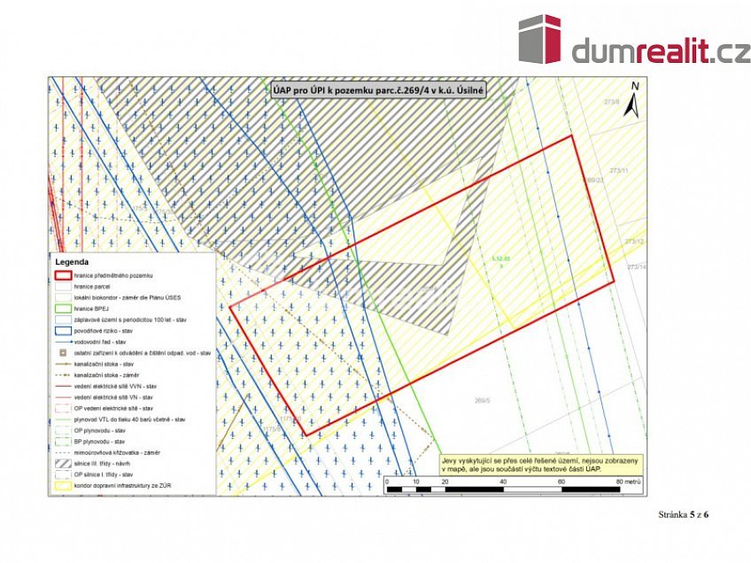 Prodej  stavebního pozemku 6439 m^2 Úsilné, Úsilné 
