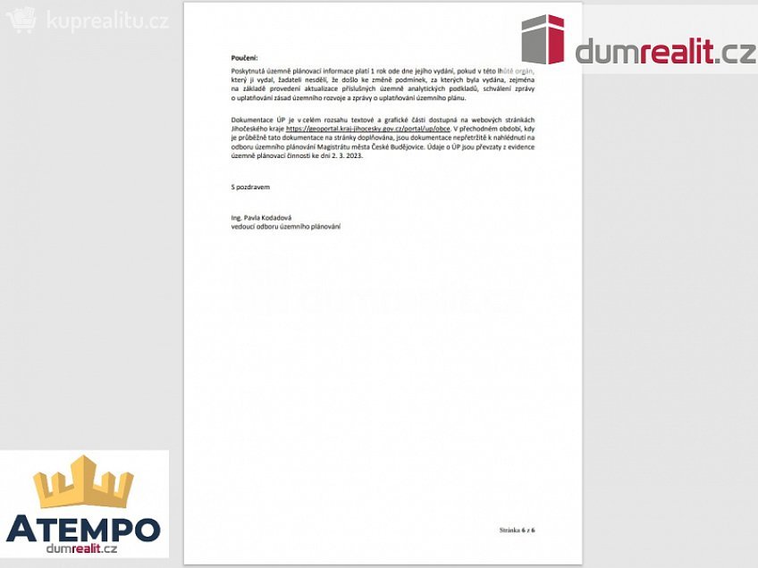 Prodej  stavebního pozemku 6439 m^2 Úsilné, Úsilné 