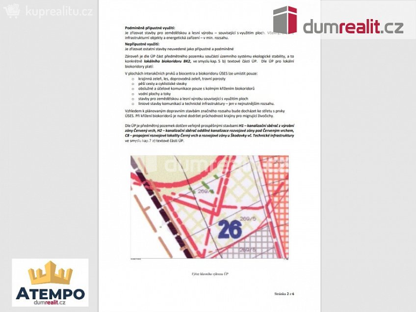 Prodej  stavebního pozemku 6439 m^2 Úsilné, Úsilné 