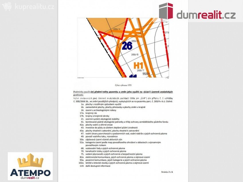 Prodej  stavebního pozemku 6439 m^2 Úsilné, Úsilné 