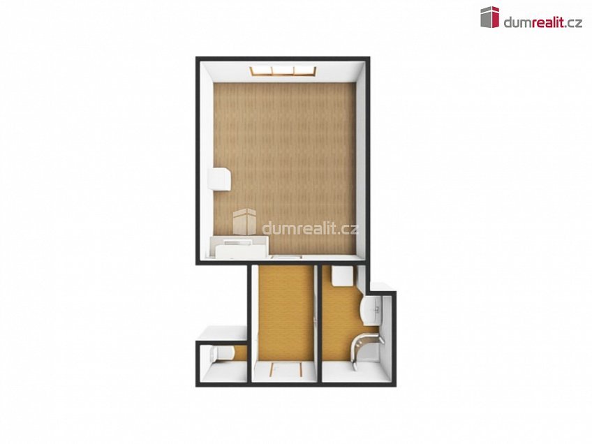 Pronájem bytu 1+kk 26 m^2 V předpolí, Praha 10 