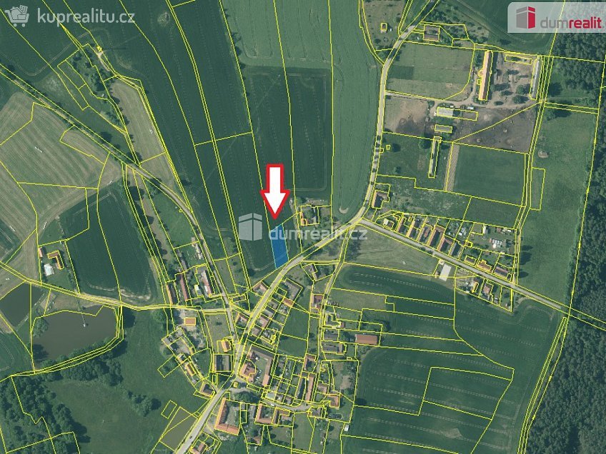 Prodej  stavebního pozemku 1228 m^2 Stříbřec, Stříbřec 