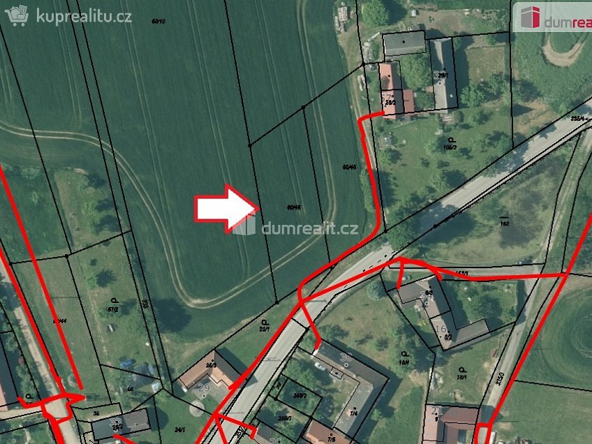 Prodej  stavebního pozemku 1228 m^2 Stříbřec, Stříbřec 
