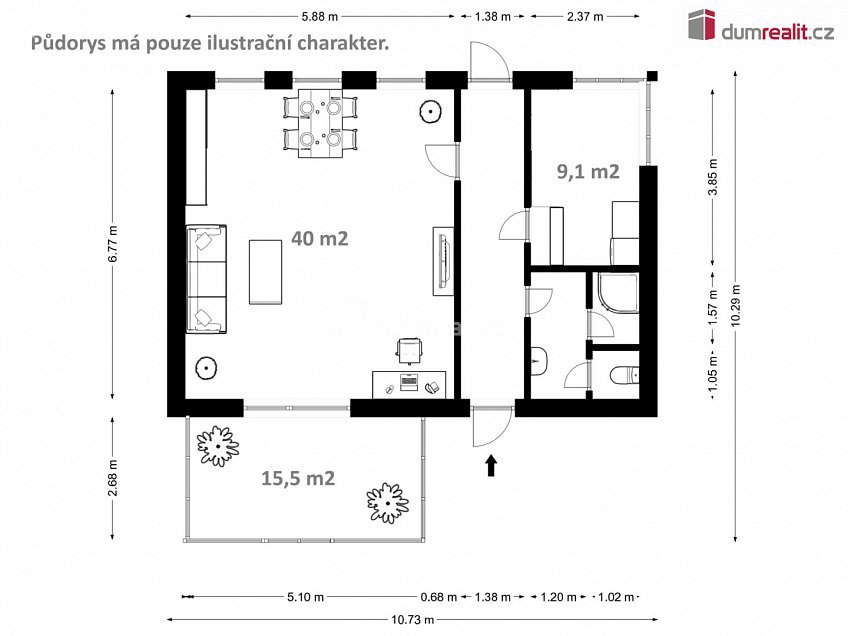 Pronájem  komerční reality 79 m^2 Rudolfov, Rudolfov 